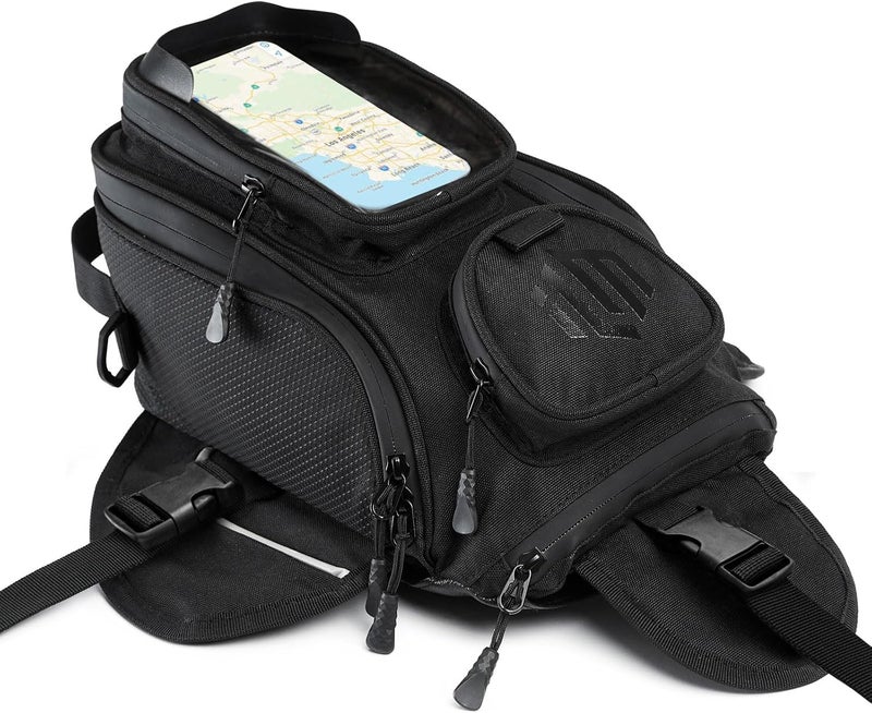 ILM Motorcycle Tank Bag Magnetic 4 Straps Reinforced Fastening Waterproof Touch Screen Phone Pouch Motorbike BT01 - Image 1